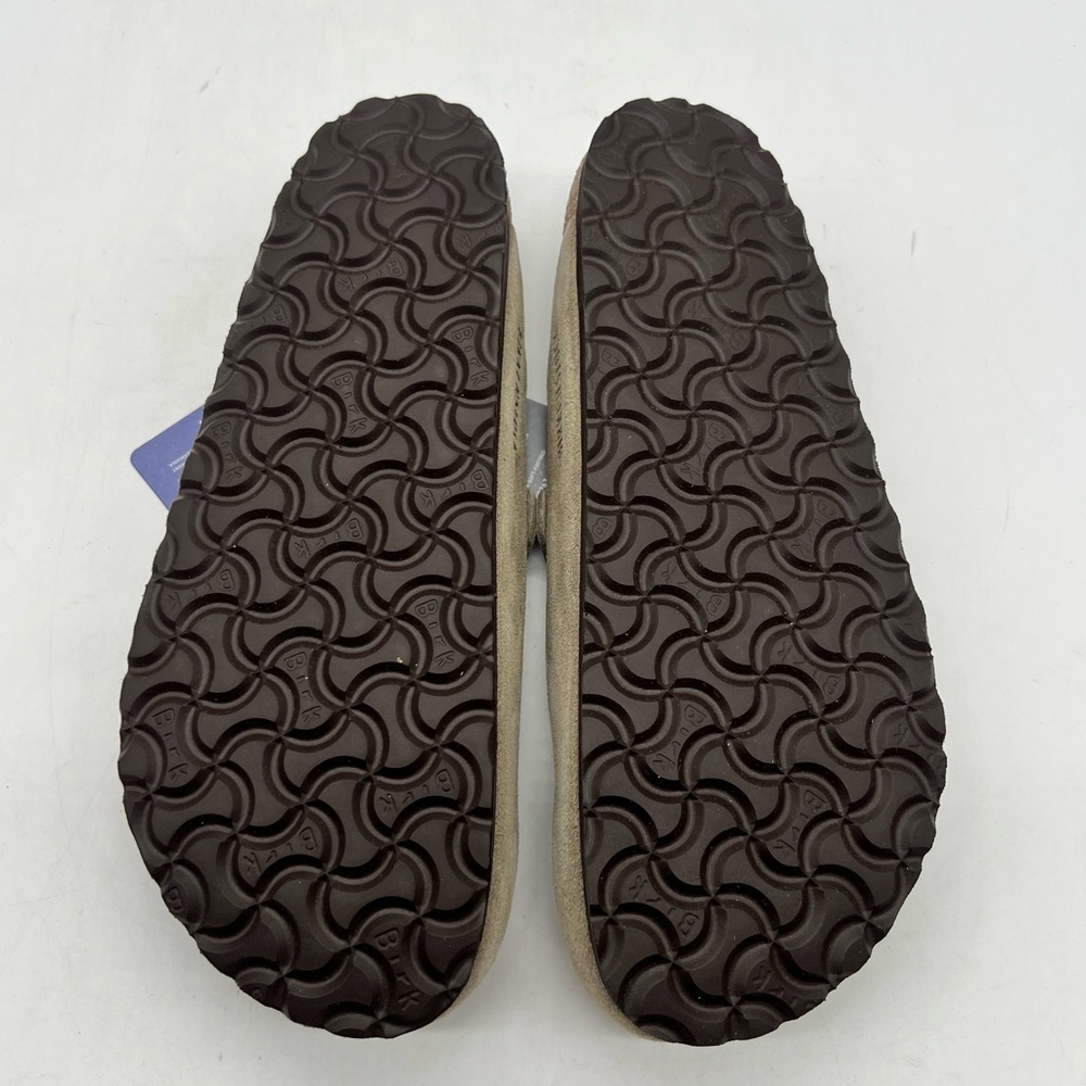 Birkenstock Boston Women 9 Men 7 Narrow Taupe Suede Clogs Slip On Shoes - Picture 13 of 16